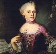 Pietro Antonio Lorenzoni Portrait of Maria Anna Mozart Germany oil painting artist